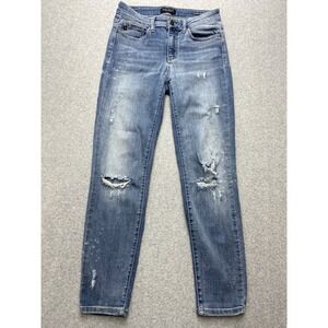 Judy Blue Womens Size 27x26 Blue Medium ‎ RiseJeans Relaxed Fit Stretch Tag 7/28